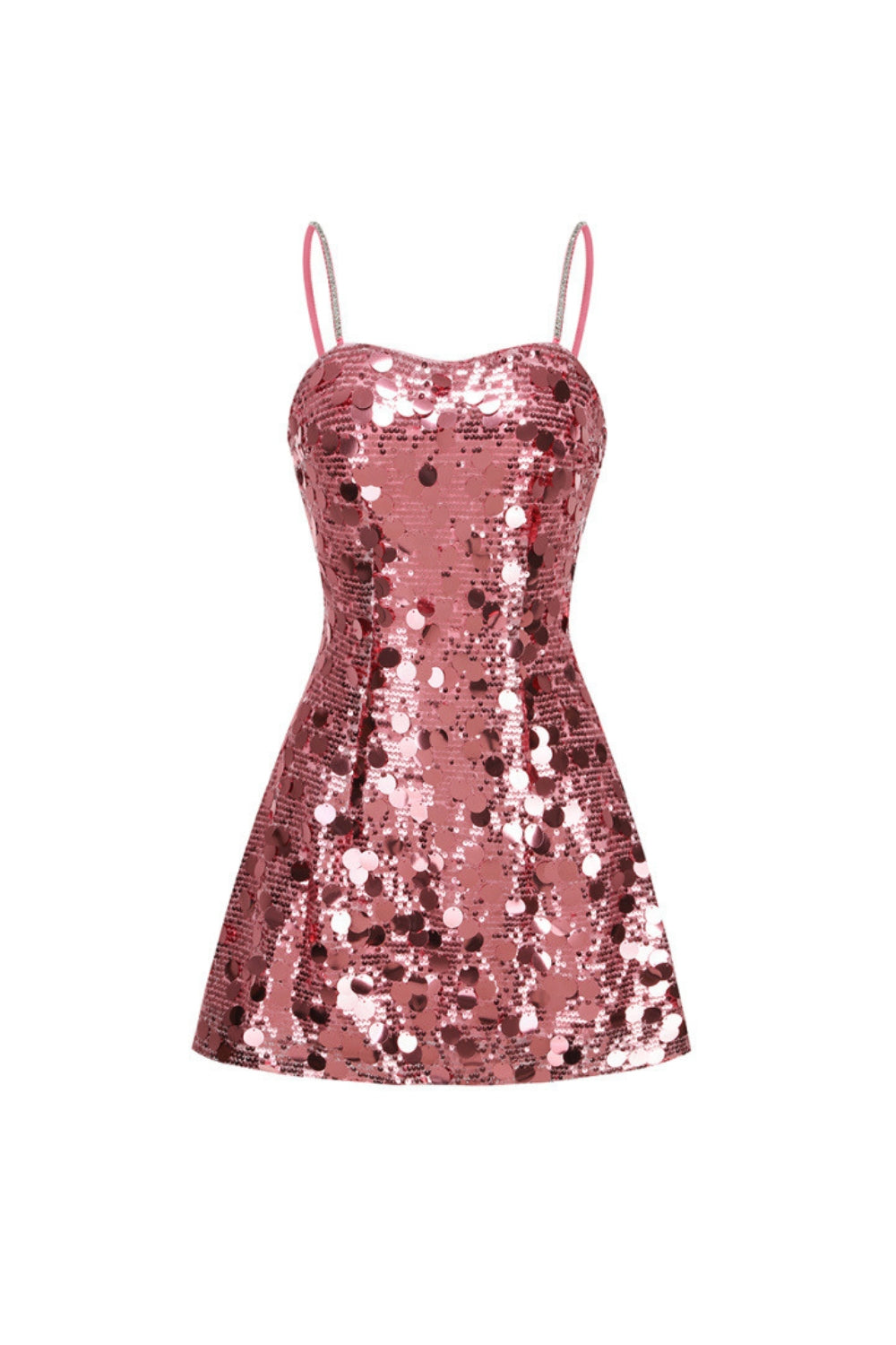 virginia Strappy Sequin Embellished Mini Dress in pink Avalabel