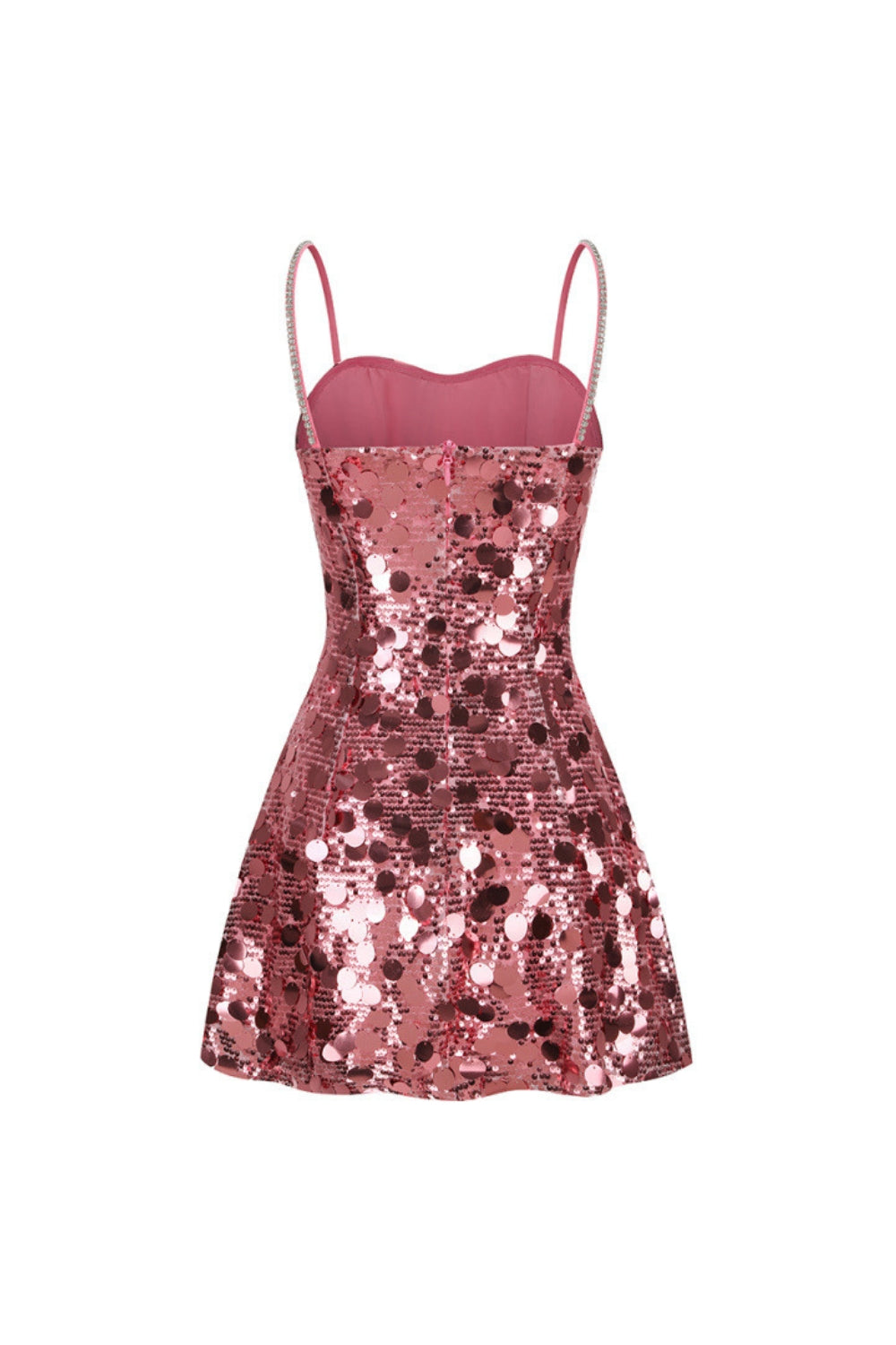 virginia Strappy Sequin Embellished Mini Dress in pink Avalabel