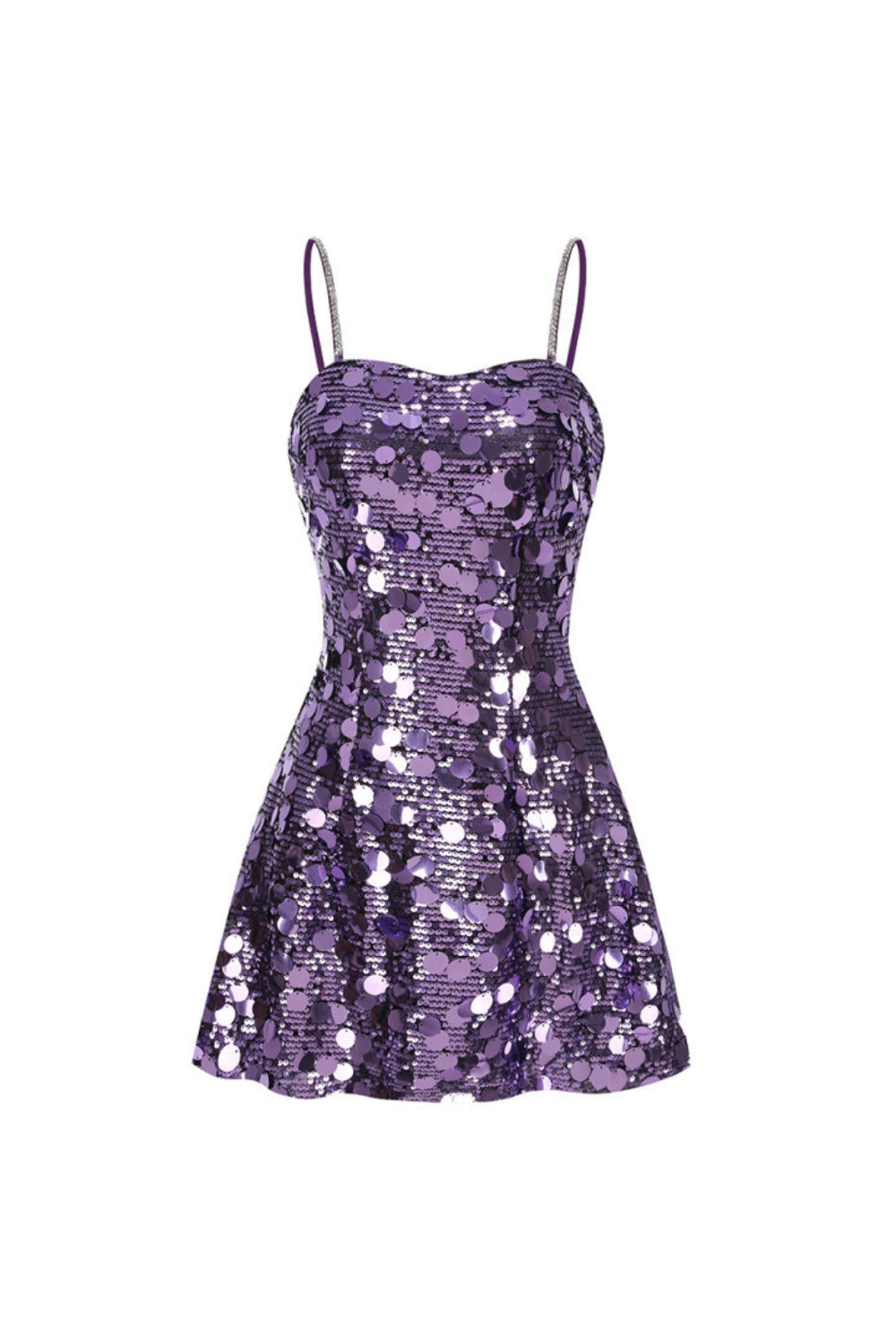 virginia Strappy Sequin Embellished Mini Dress in purple Avalabel