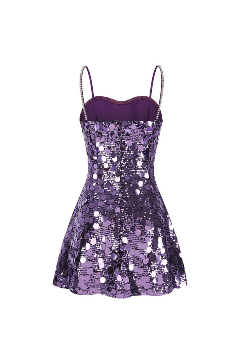 virginia Strappy Sequin Embellished Mini Dress in purple Avalabel