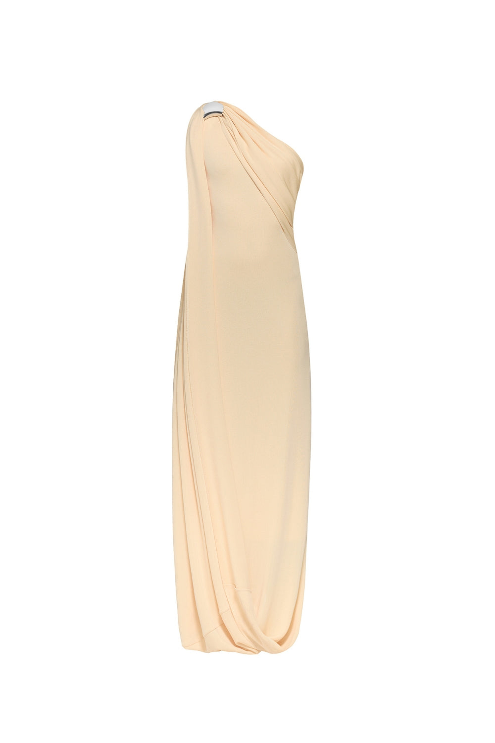 xaviera one-shoulder pleated backless maxi dress in yellow Avalabel