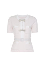 vicky Cream Sequin Knit Top Avalabel