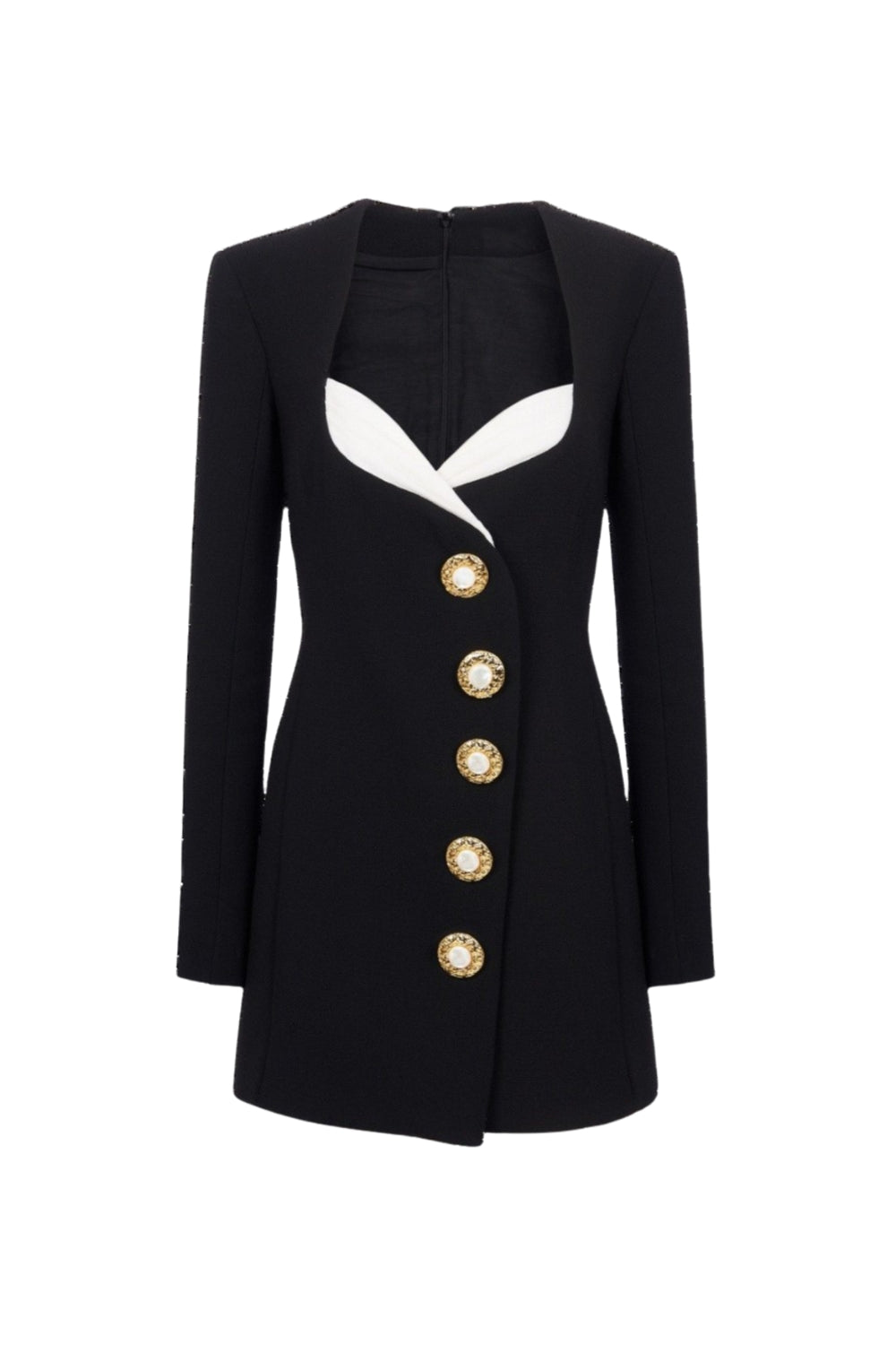 evelyn Asymmetric Buttoned Mini Dress Avalabel