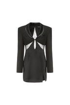 prima Lace see-through blazer mini dress in black Avalabel