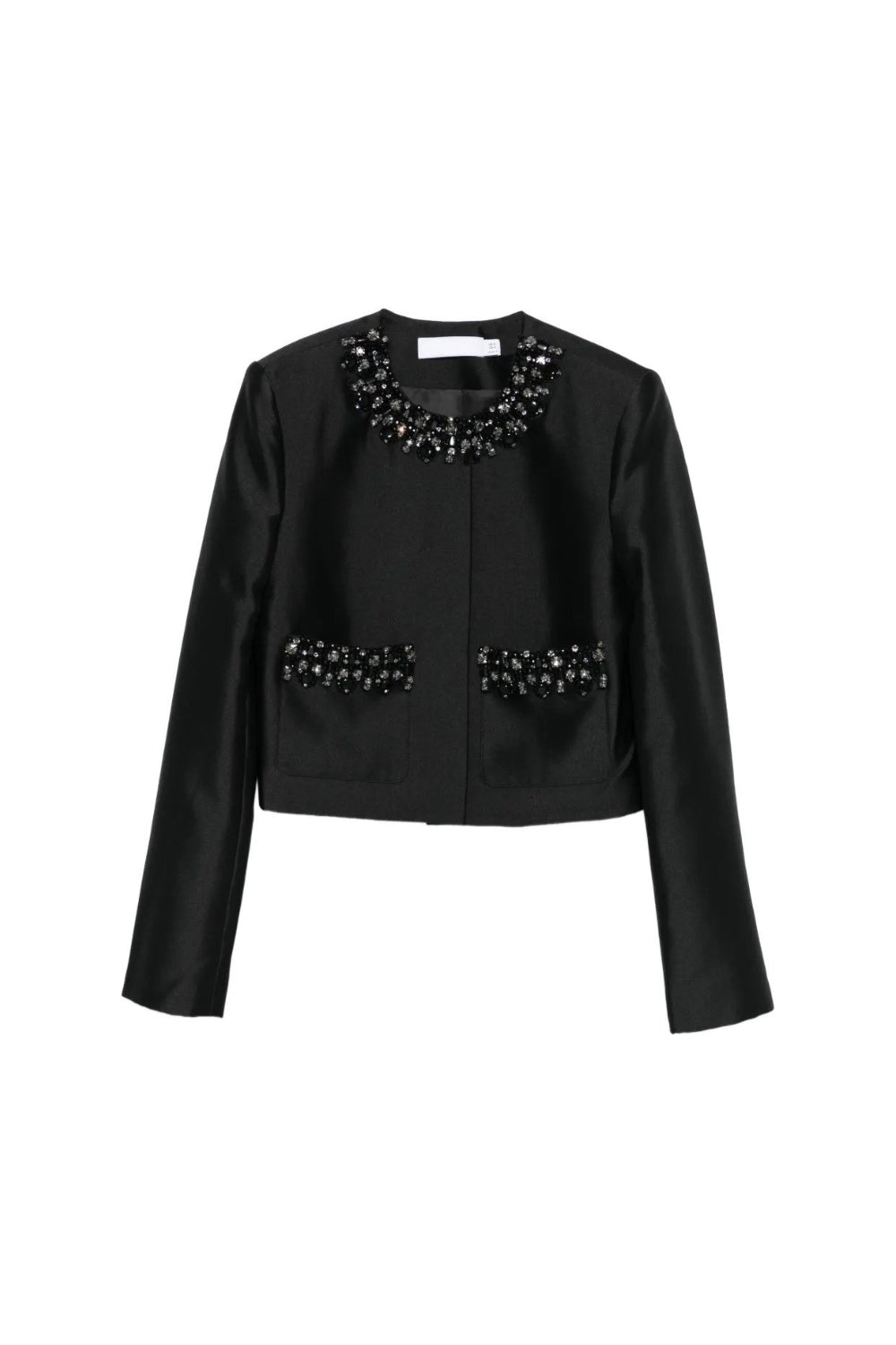 michaelia rhinestones embellished jacket in black Avalabel