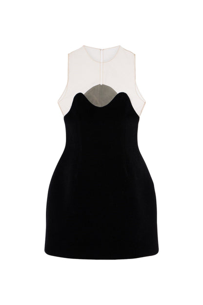 Wave Velvet Sleeveless Mini Dress