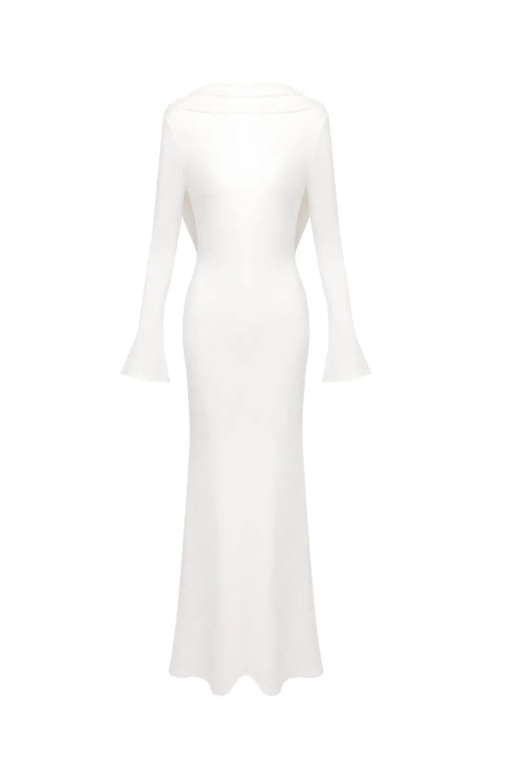 gloria DRAPED BACKLESS JERSEY MAXI DRESS in white Avalabel