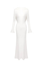 gloria DRAPED BACKLESS JERSEY MAXI DRESS in white Avalabel