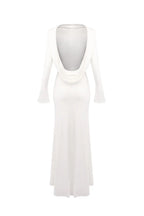 gloria DRAPED BACKLESS JERSEY MAXI DRESS in white Avalabel