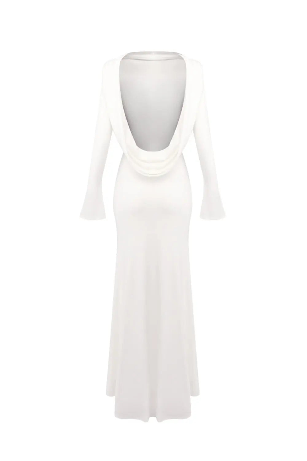 gloria DRAPED BACKLESS JERSEY MAXI DRESS in white Avalabel