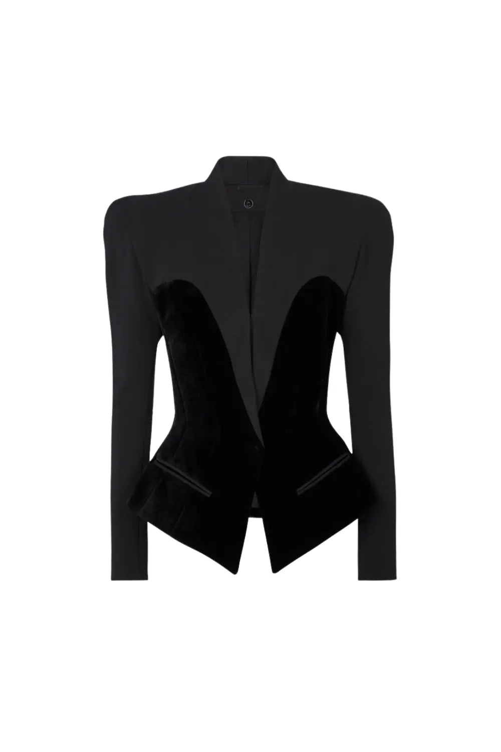 josephine Slim-fitting bustier jacket in black Avalabel