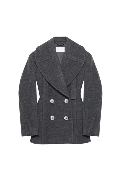 rosemary peacoat in wool in gray