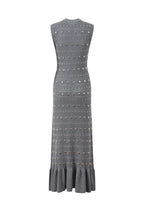 valerie Studded Knit sleeveless Midi Dress in gray Avalabel