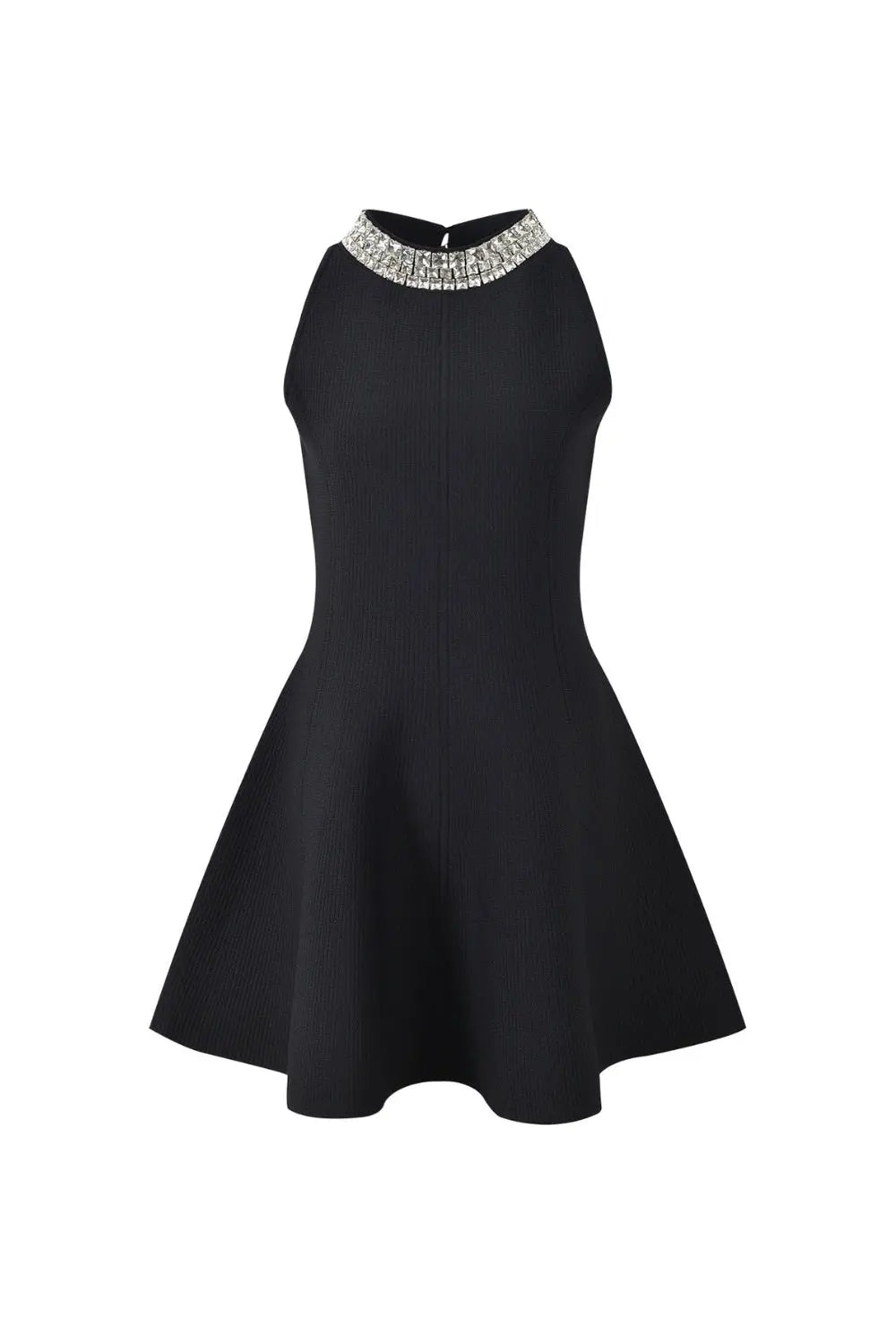 virginia Pearl Collar mini Dress in black Avalabel