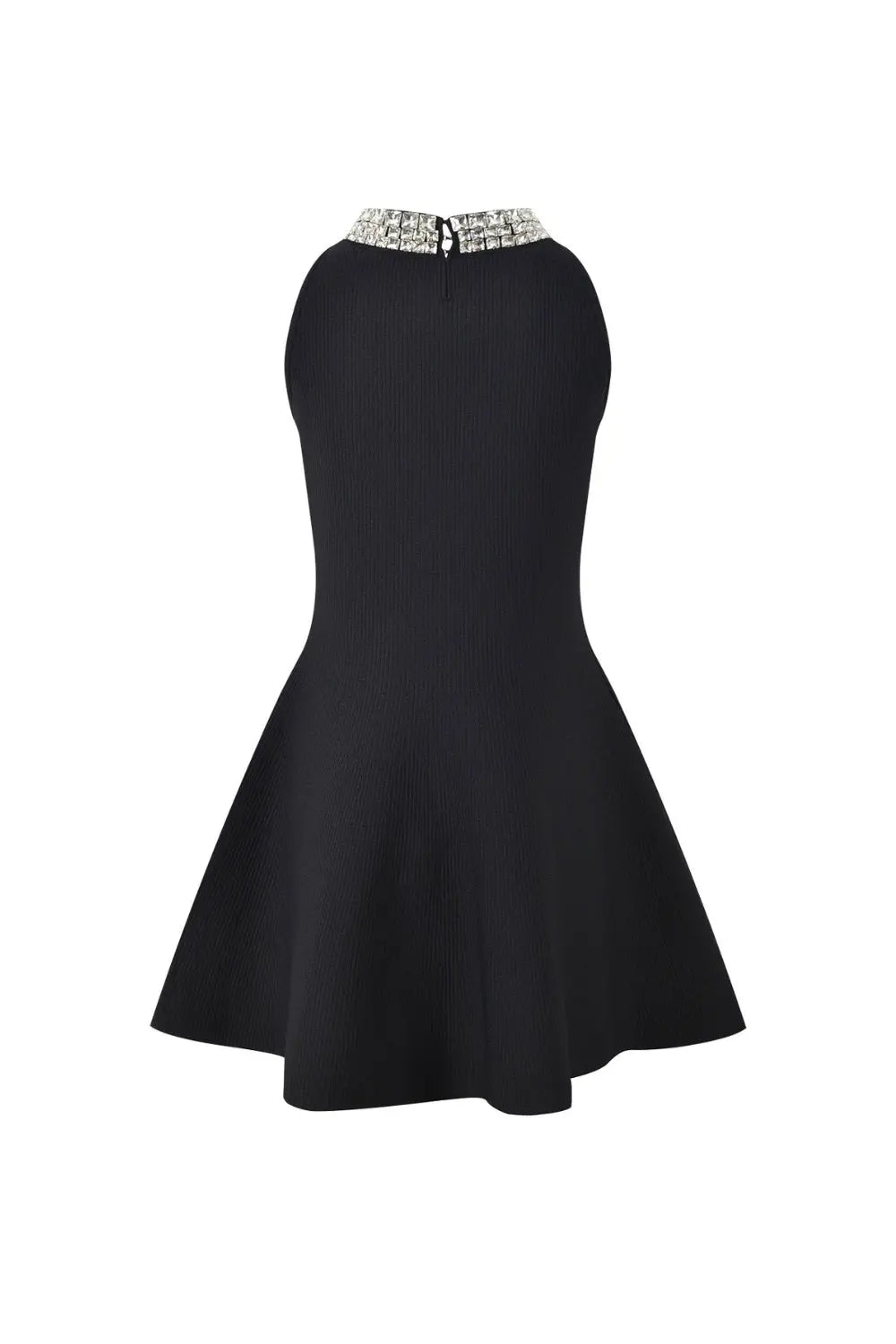 virginia Pearl Collar mini Dress in black Avalabel