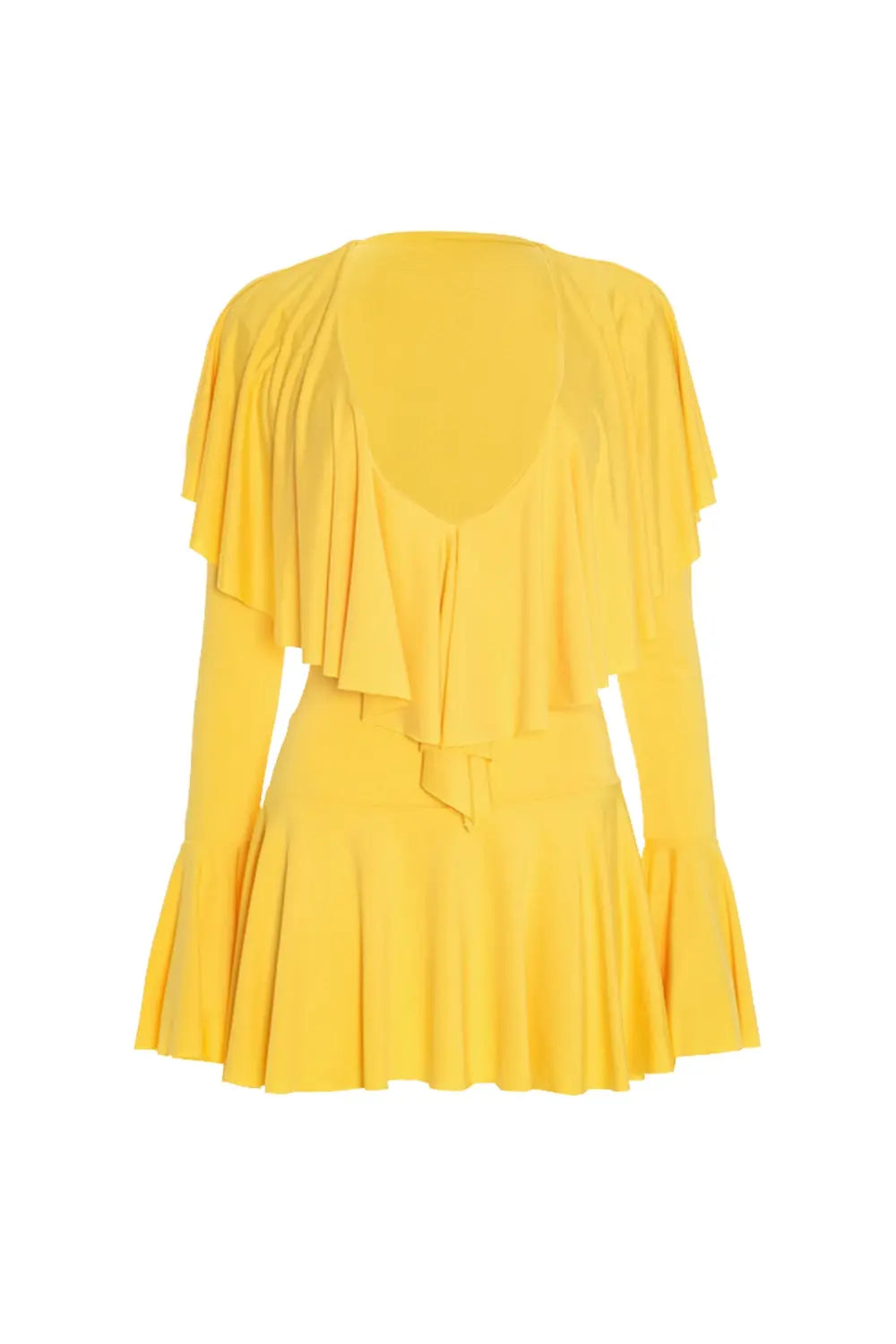 Hathay Ruffle Mini Dress - Yellow Avalabel