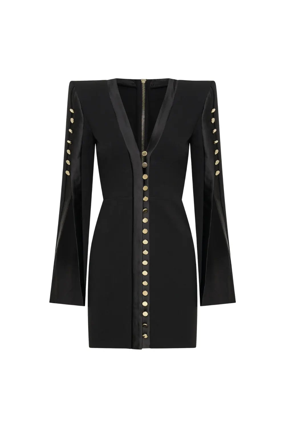 Moises Buttoned Split Sleeve Mini Dress Avalabel