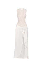 giselle flower embellished sleeveless lace maxi dress  in white Avalabel