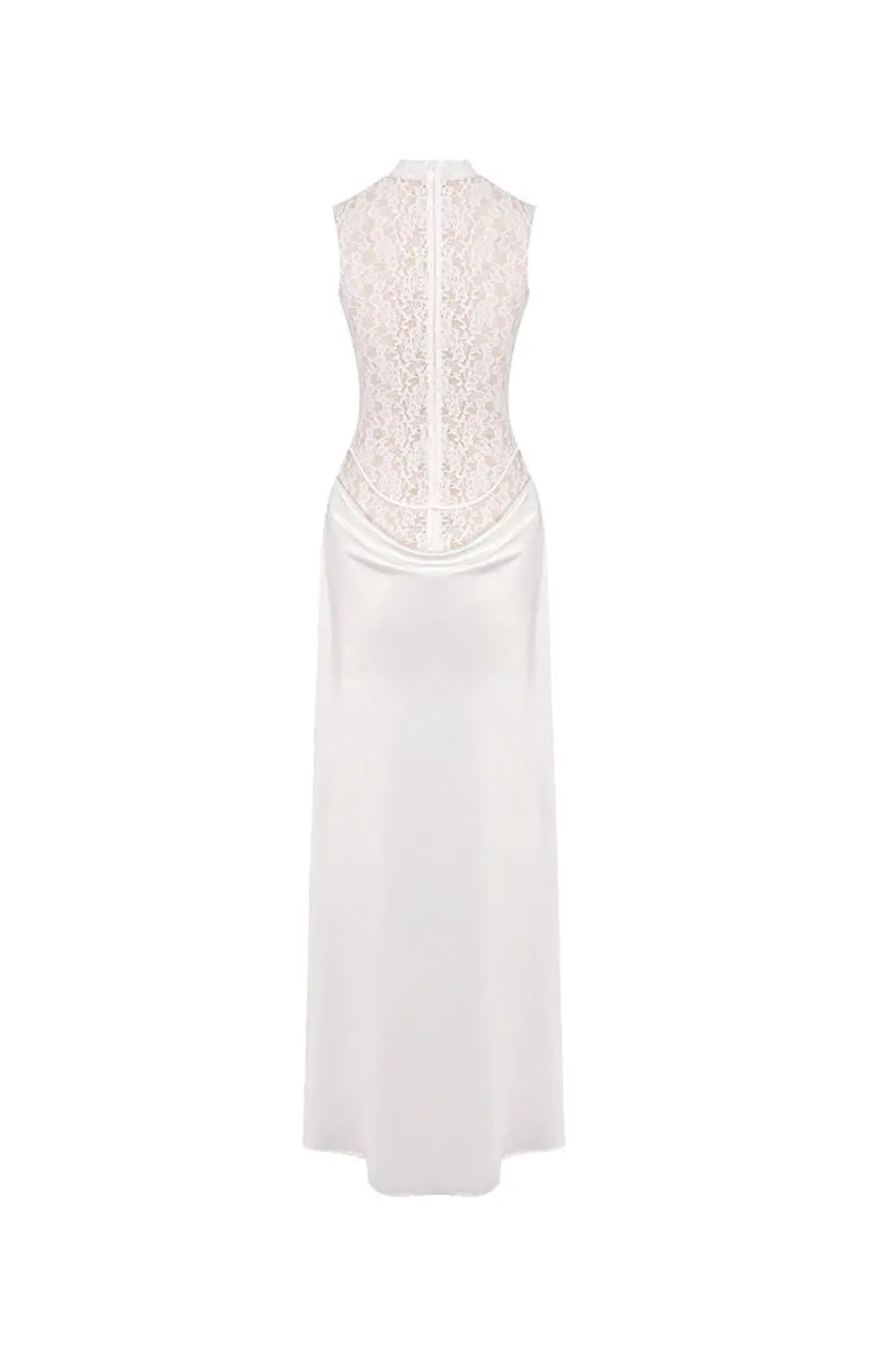 giselle flower embellished sleeveless lace maxi dress  in white Avalabel