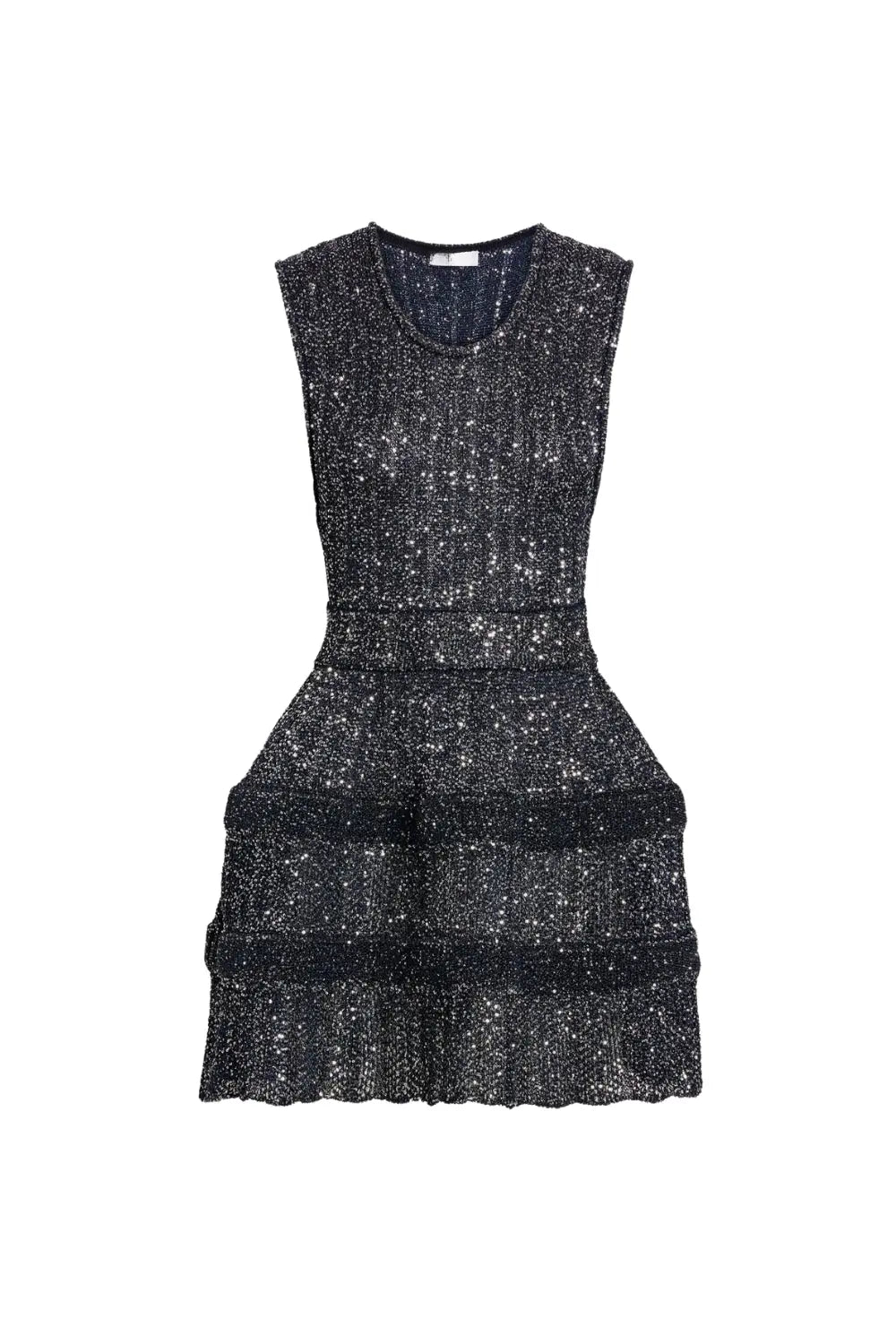 rebecca sequin stretch-knit mini dress in black Avalabel