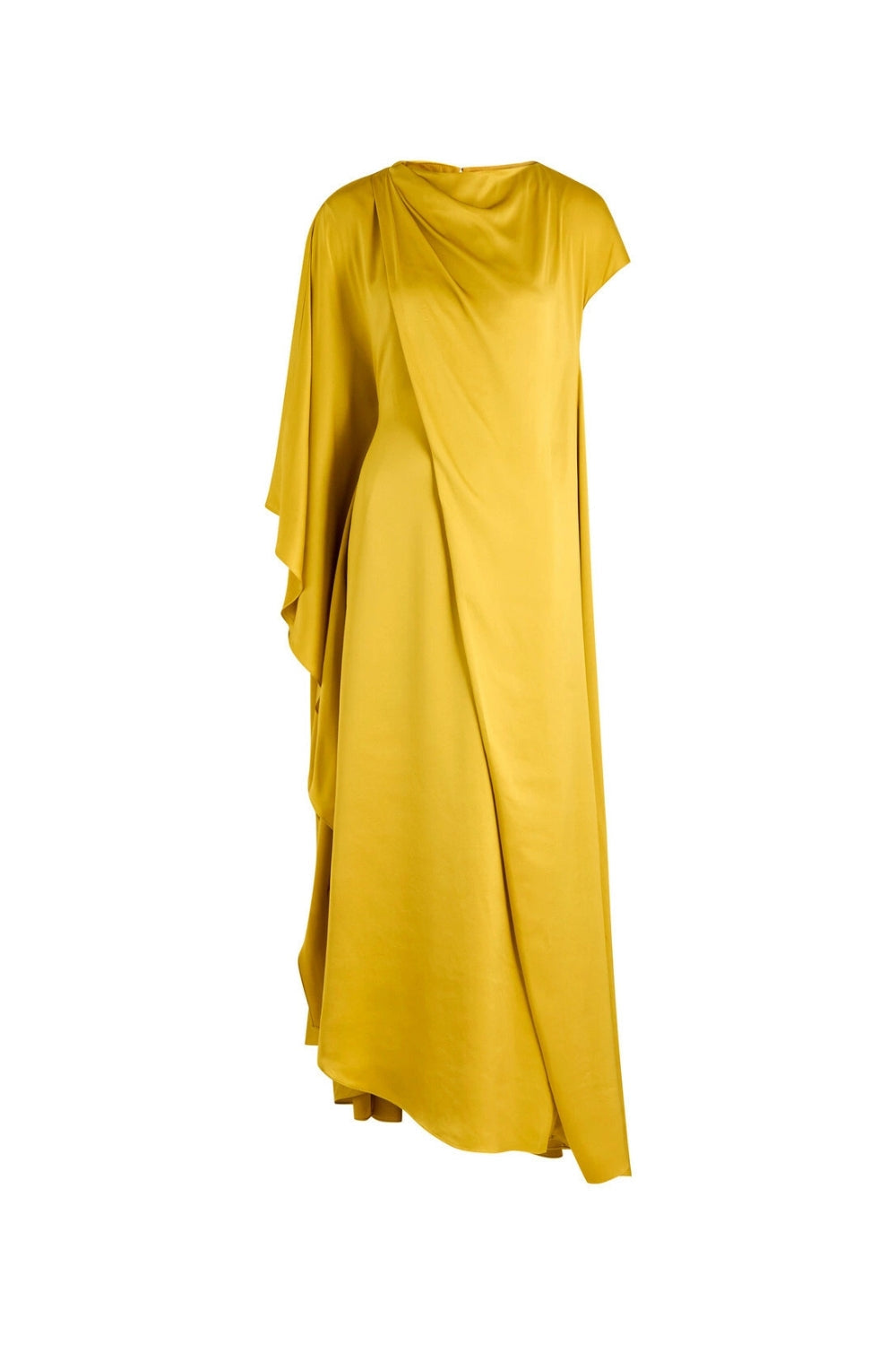 Yellow Draped Silk Maxi Dress Soraya