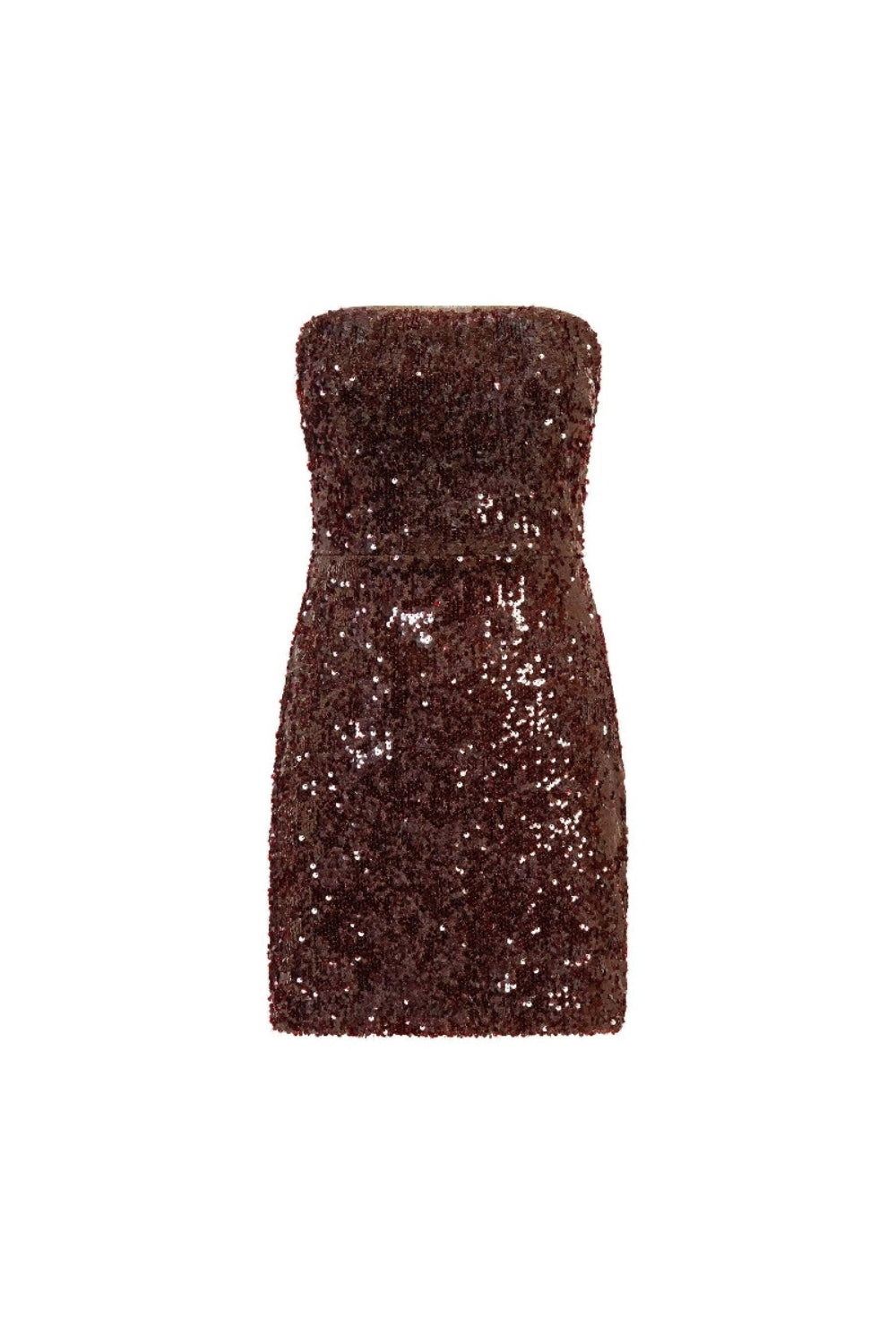 Strapless Sequin Mini Dress in Burgundy Avalabel
