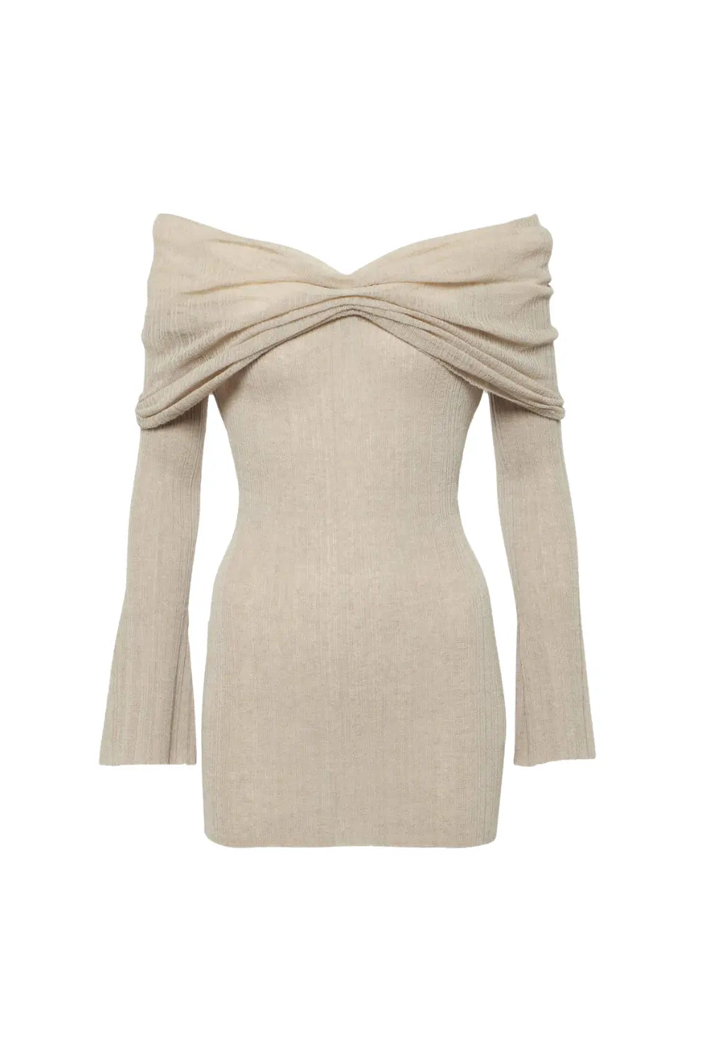 Rosara Off Shoulder Knit Mini Dress Avalabel