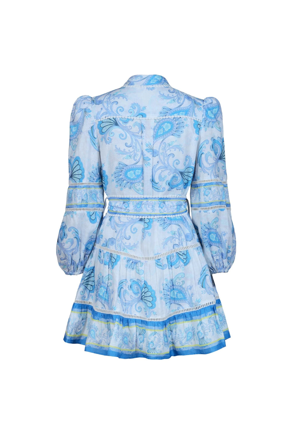 Vicky Floral Print Puff Sleeve Mini Dress in Blue Avalabel