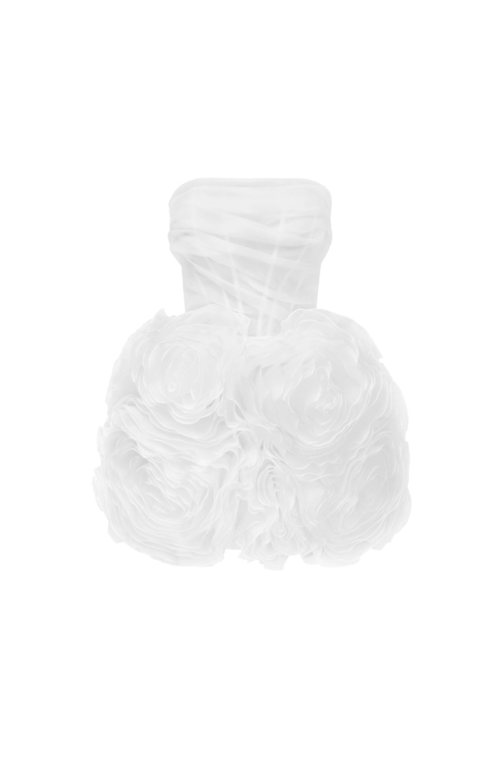 Georgia Appliquéd Organza White Mini Dress Avalabel