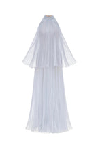 Belinda Violet Pleated Tulle Sleeveless Maxi Dress Avalabel
