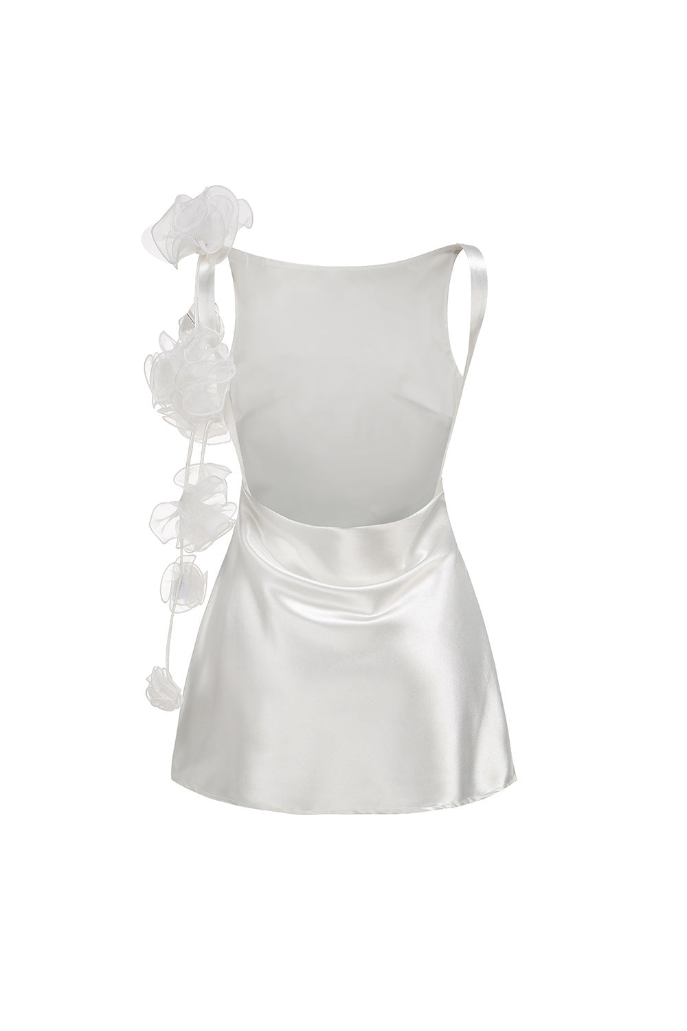 Cheryl 3D Flowers Sleeveless Mini Dress in White Avalabel