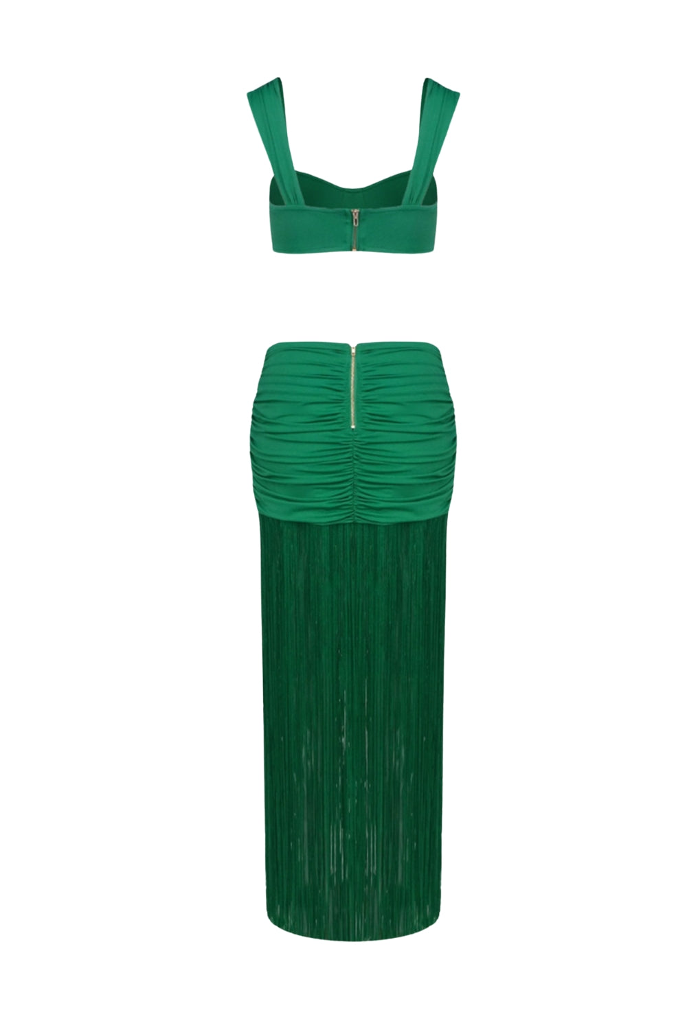 Tyonska Fringe Ruched Two Piece Set Avalabel