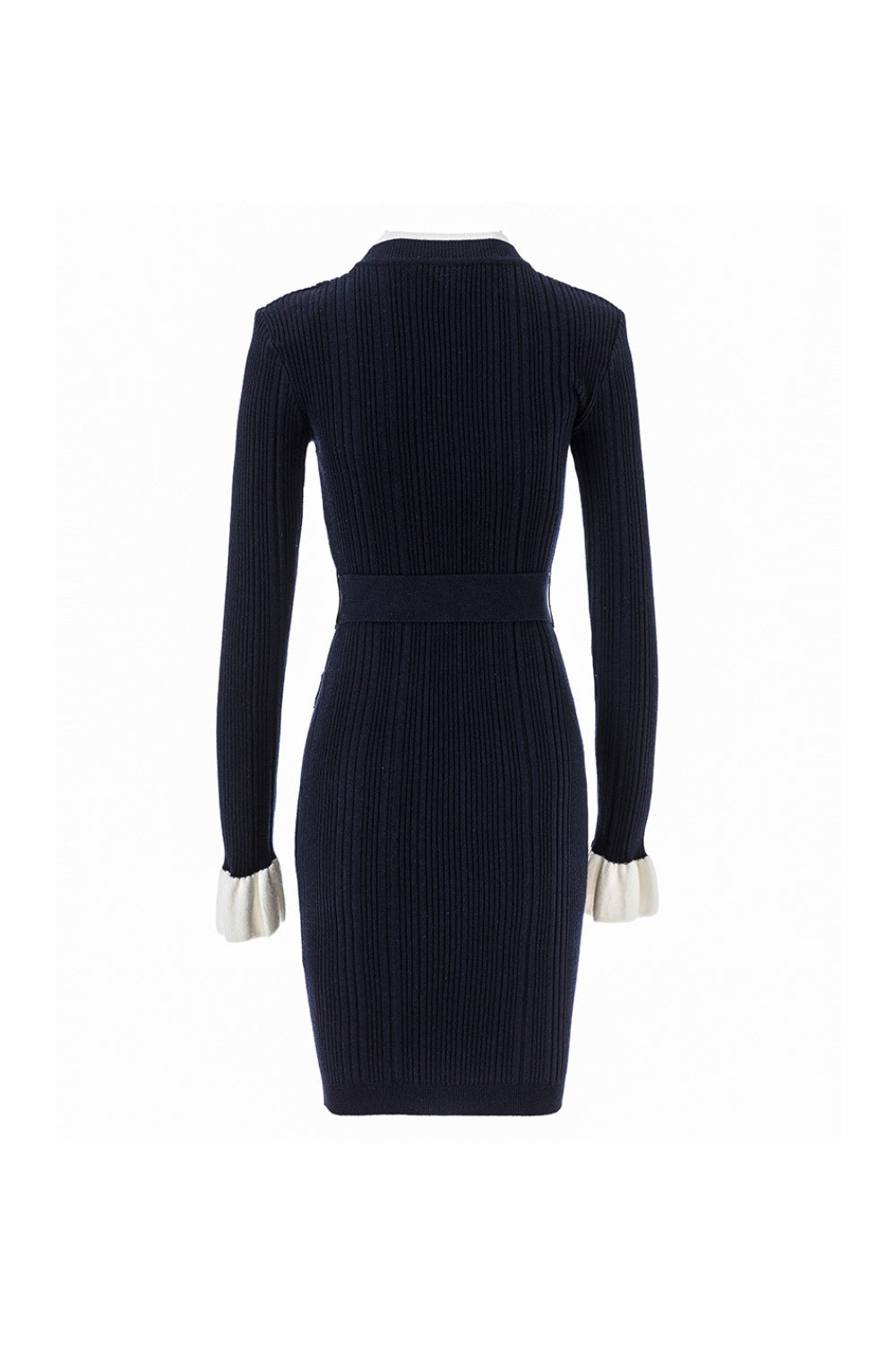 Clementine Navy Viscose Knit Mini Dress Avalabel