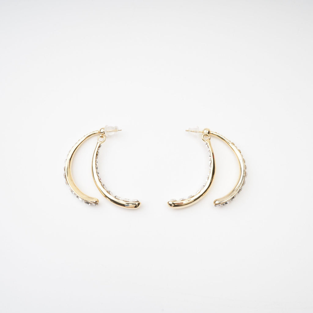 Mathilde Embellished Curve-Edge Earrings Avalabel