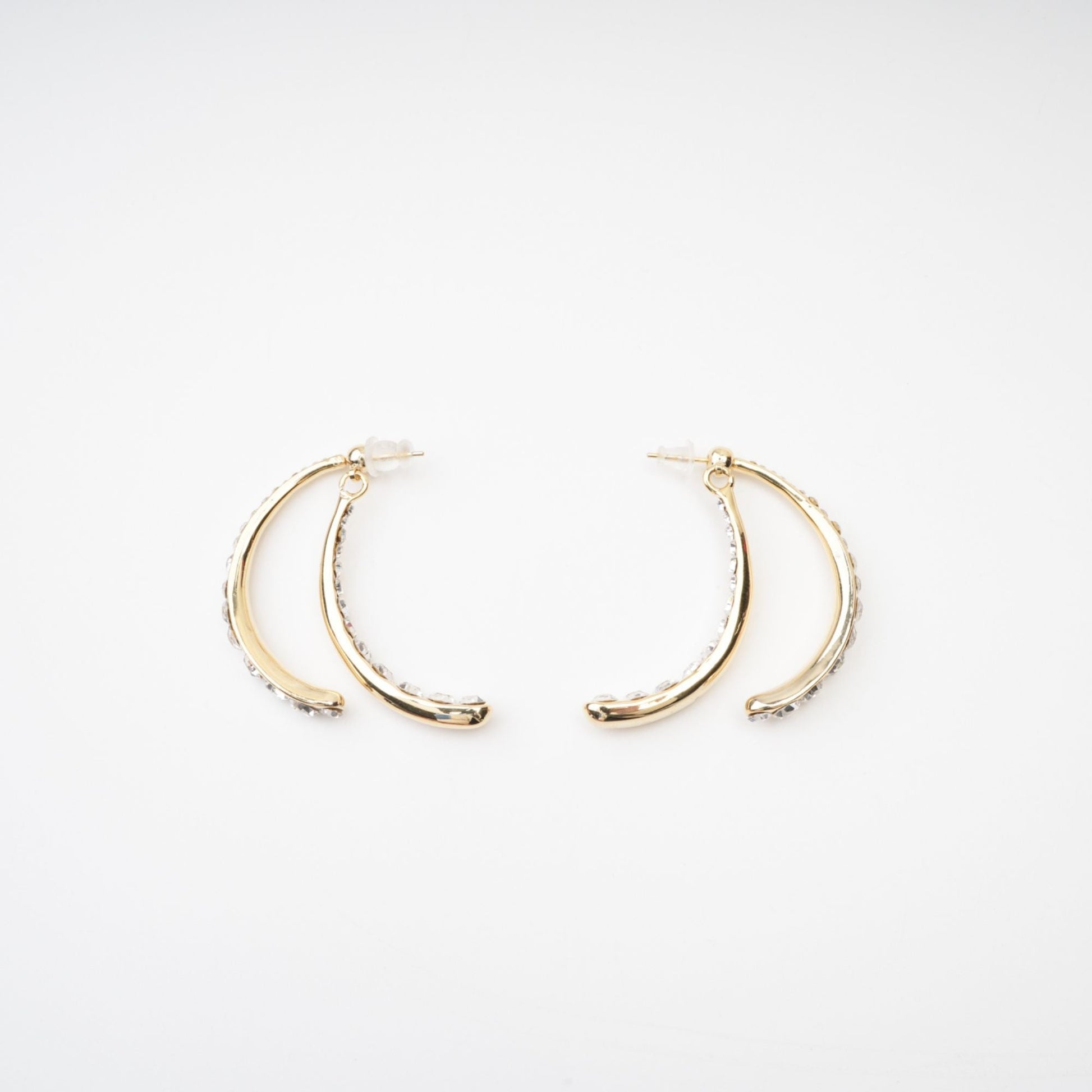 Mathilde Embellished Curve-Edge Earrings Avalabel