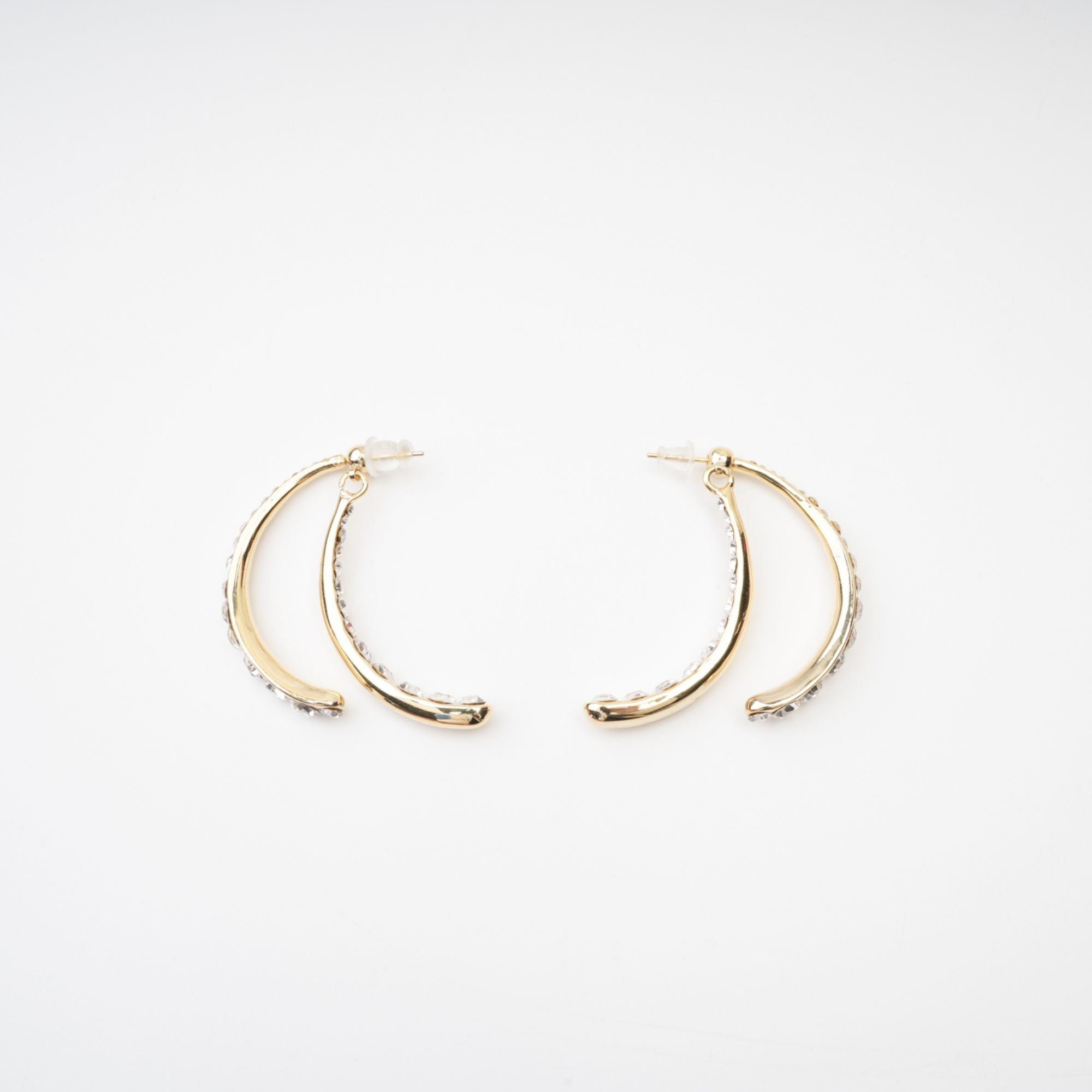 Mathilde Embellished Curve-Edge Earrings Avalabel