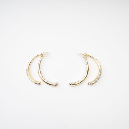 Mathilde Embellished Curve-Edge Earrings Avalabel