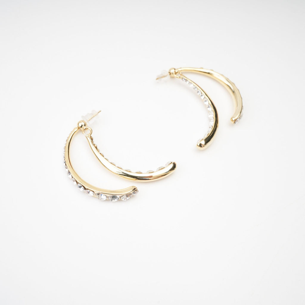 Mathilde Embellished Curve-Edge Earrings Avalabel