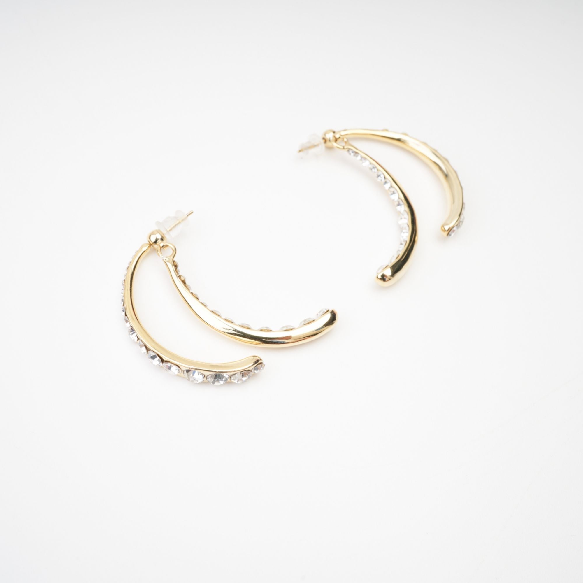 Mathilde Embellished Curve-Edge Earrings Avalabel