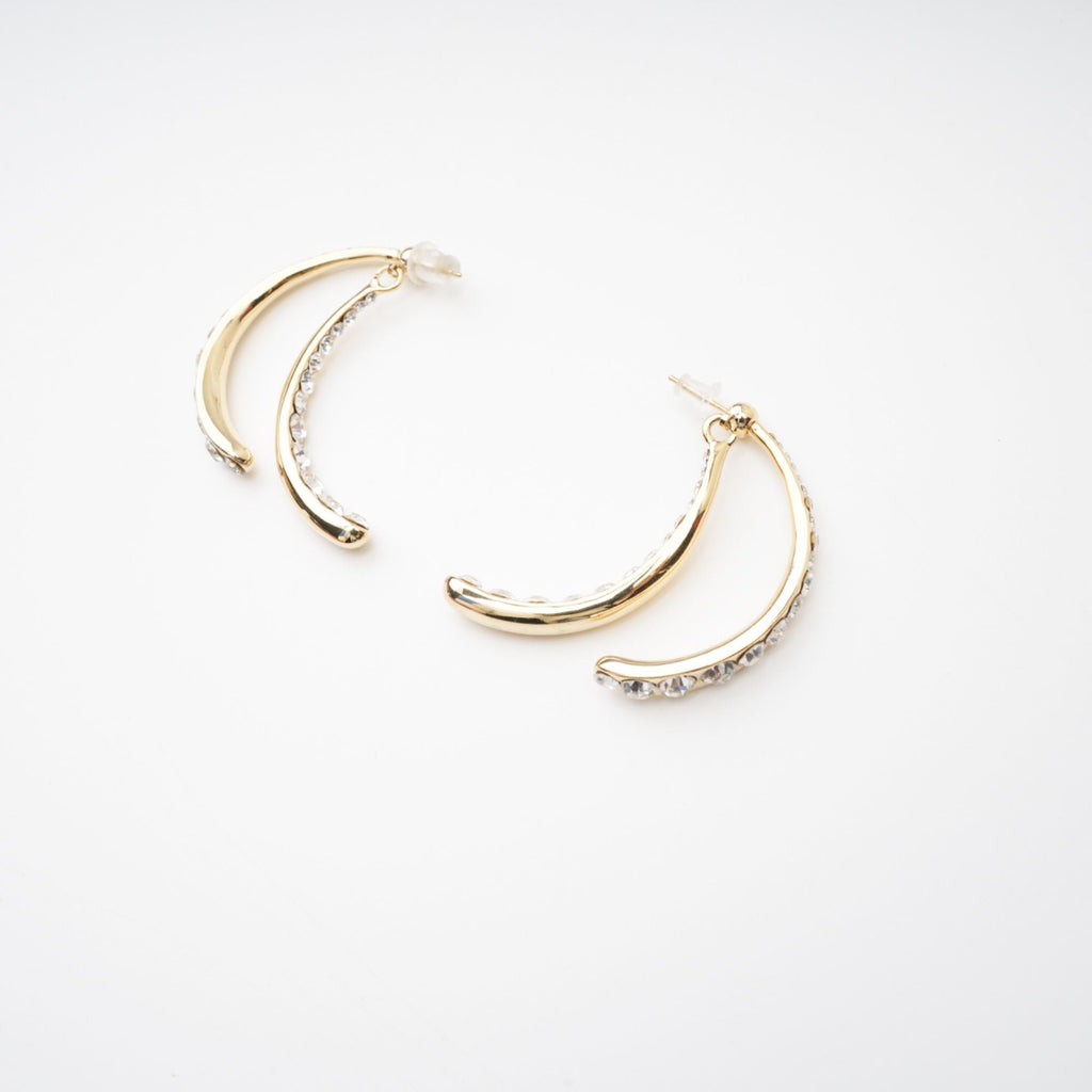 Mathilde Embellished Curve-Edge Earrings Avalabel