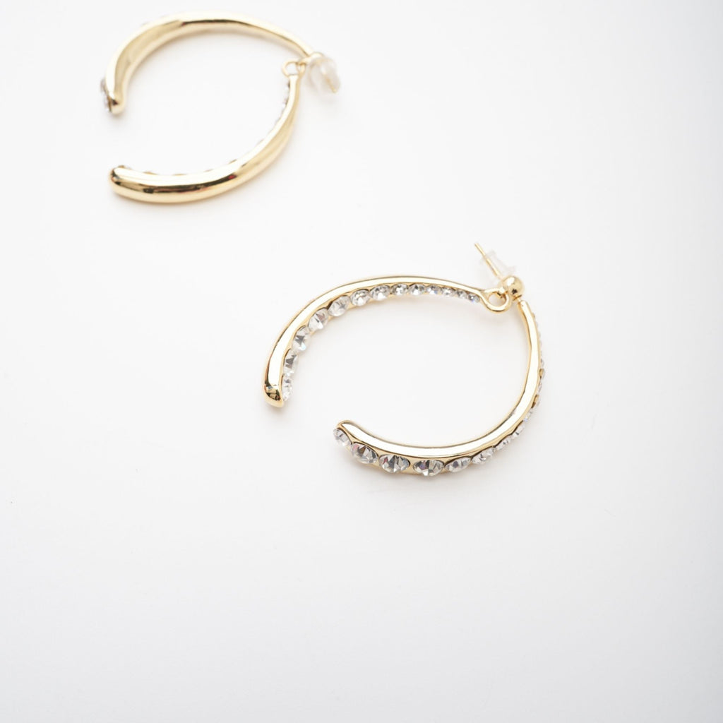 Mathilde Embellished Curve-Edge Earrings Avalabel