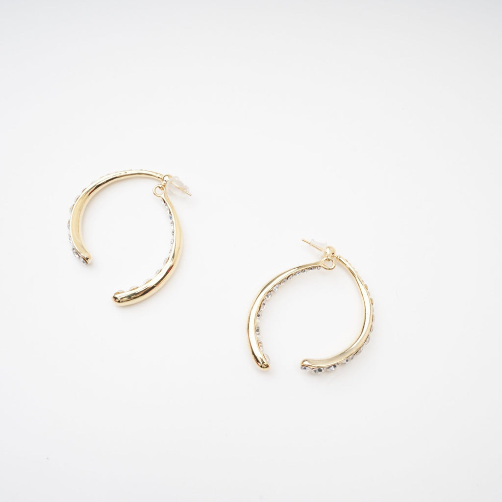 Mathilde Embellished Curve-Edge Earrings Avalabel