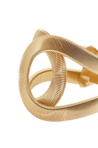 Twisted Ribbed Texture Gold Open Cuff Bangle Bracelet poava