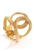 Twisted Ribbed Texture Gold Open Cuff Bangle Bracelet poava