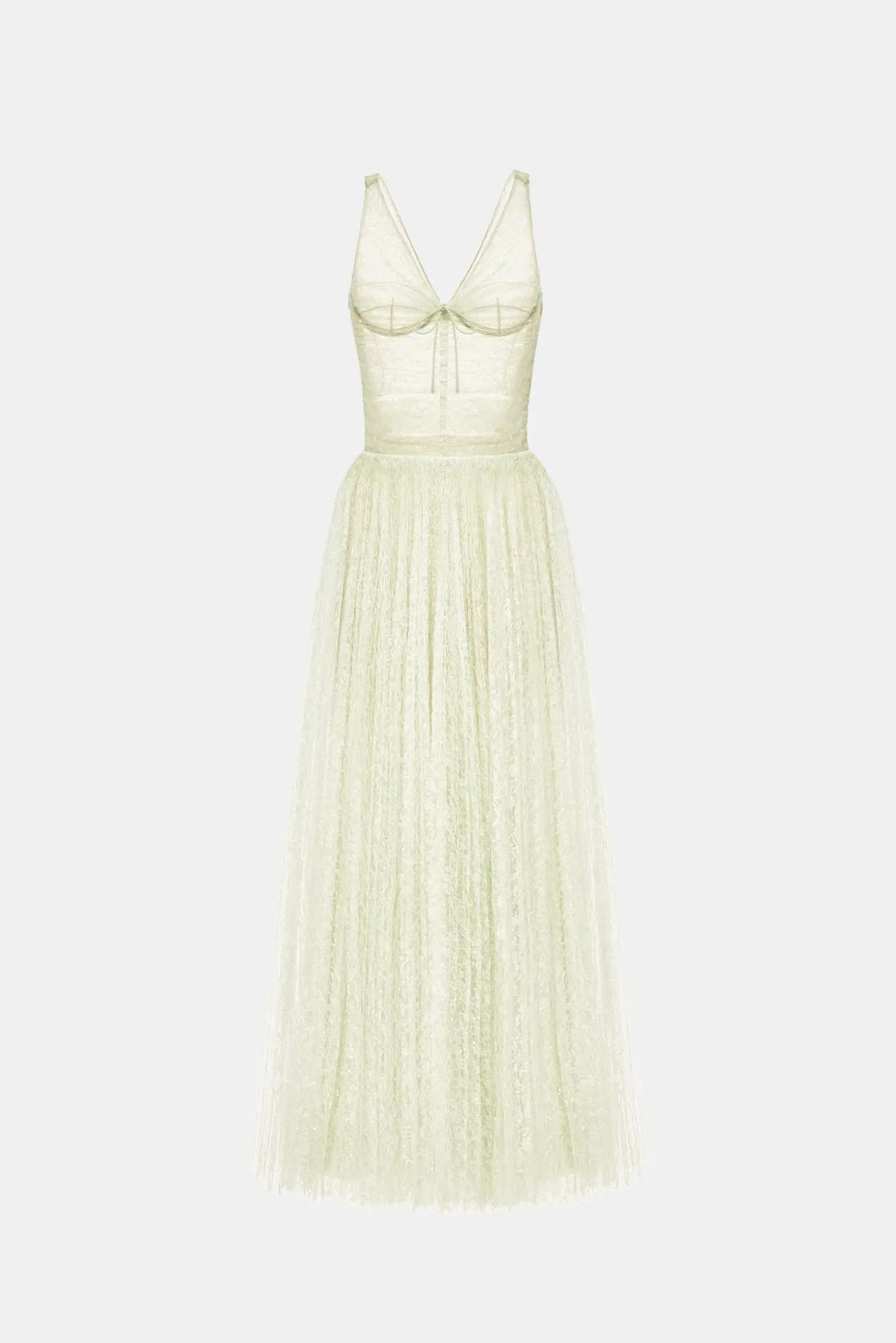 monica mint draped tulle fishbone maxi dress Avalabel