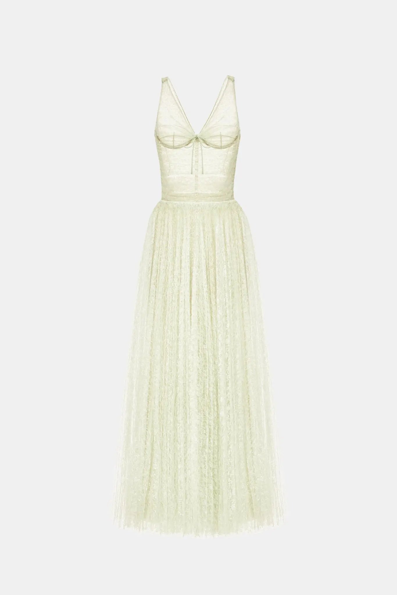 monica mint draped tulle fishbone maxi dress Avalabel