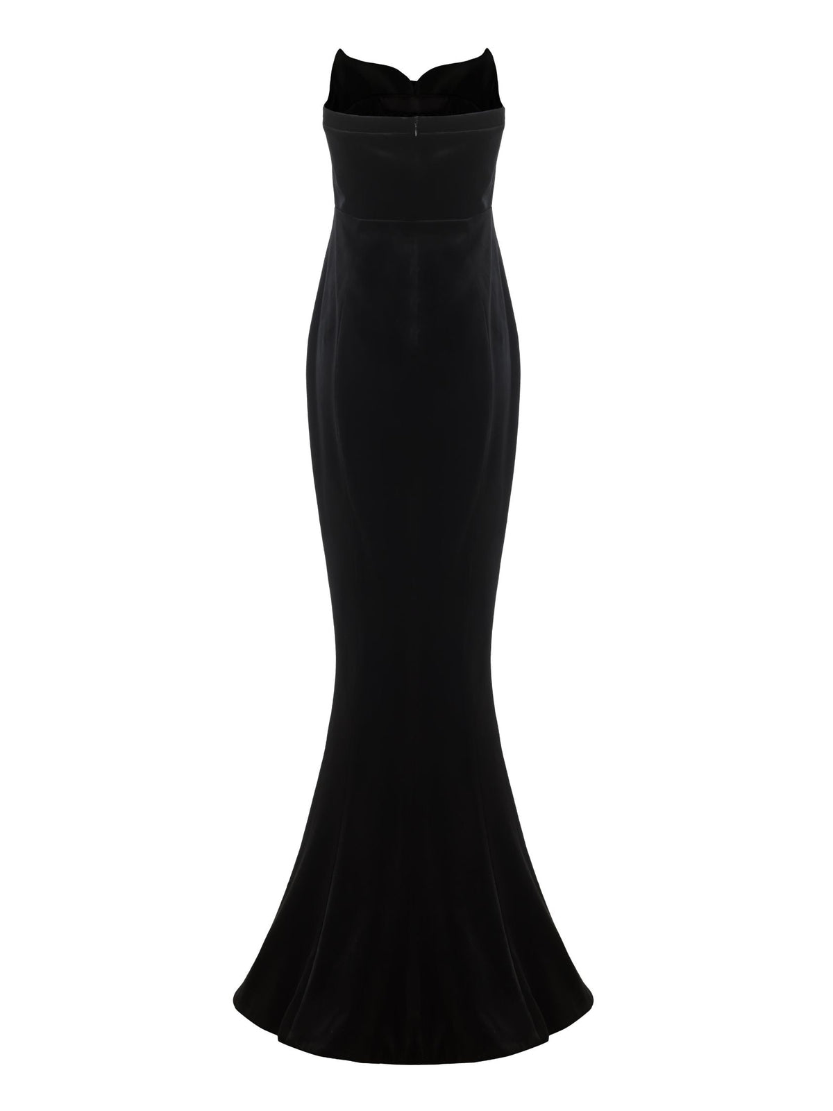 Ellen High Slit Velvet Strapless Maxi Dress in Black Avalabel
