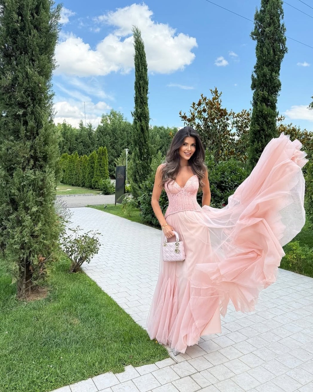 Tiffany Lace Corset Tulle Maxi Dress – Blush Avalabel