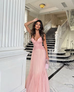 Tiffany Lace Corset Tulle Maxi Dress – Blush Avalabel