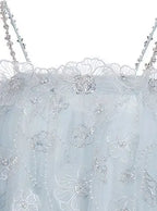 Tutu Light Blue Sleeveless Flower Diamond Short Doll Dress Avalabel